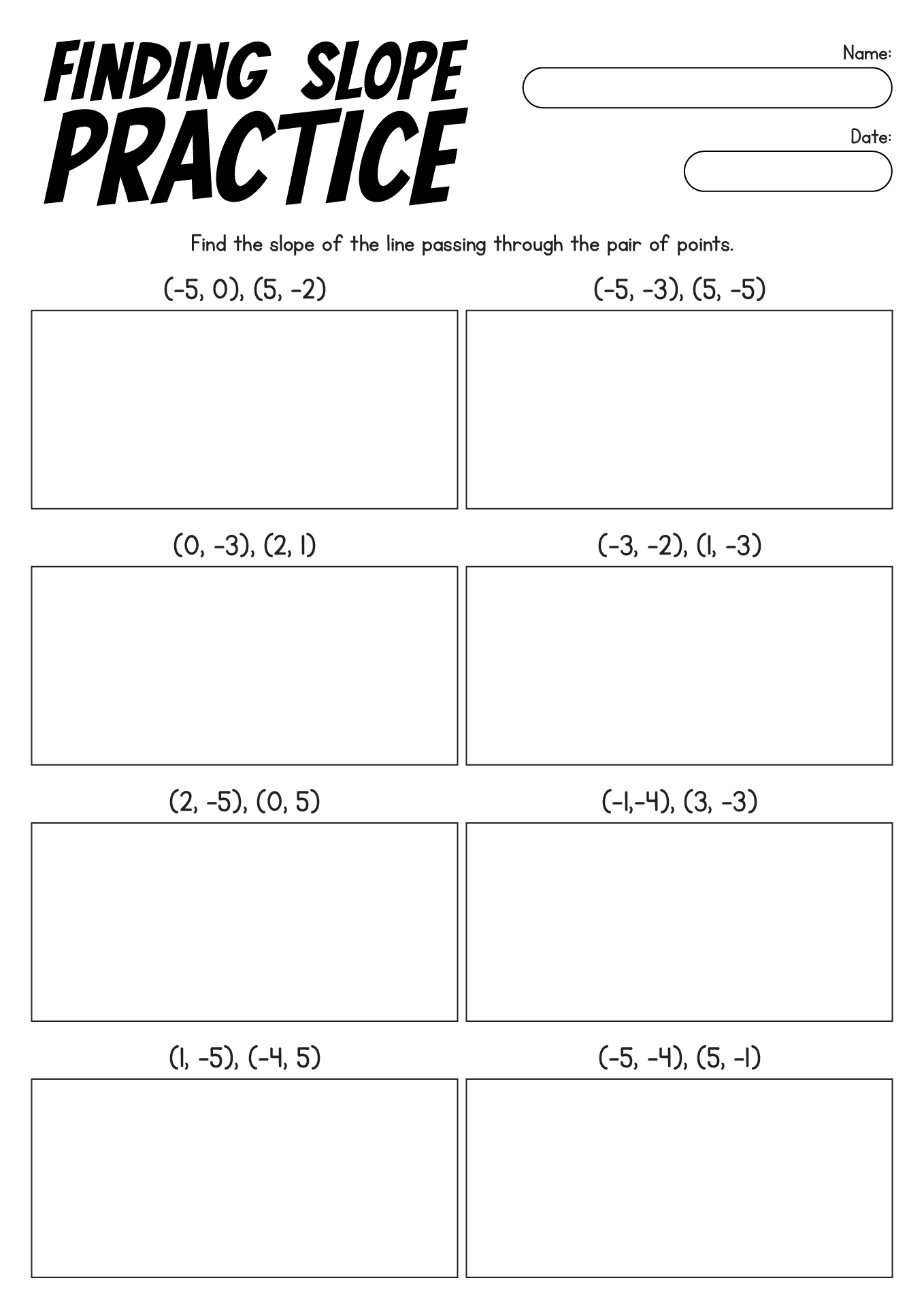 14 Printable Slope Worksheets Free PDF At Worksheeto