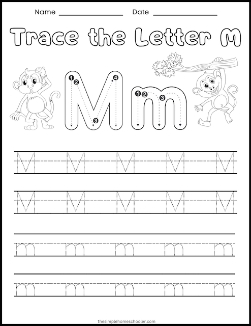 15 Letter M Worksheets Free Easy Print The Simple Homeschooler