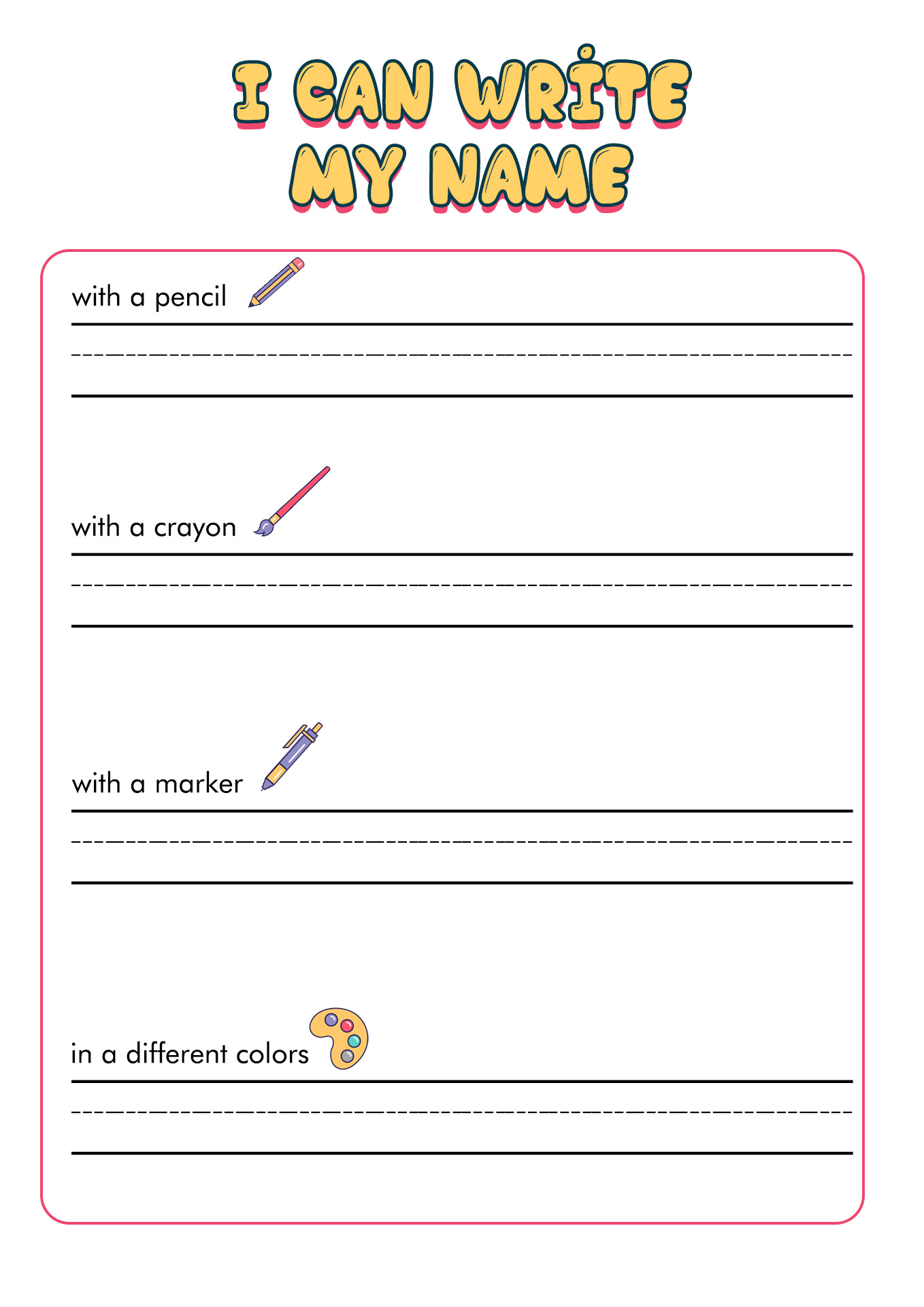 17 Can I Write My Name Worksheet Free PDF At Worksheeto