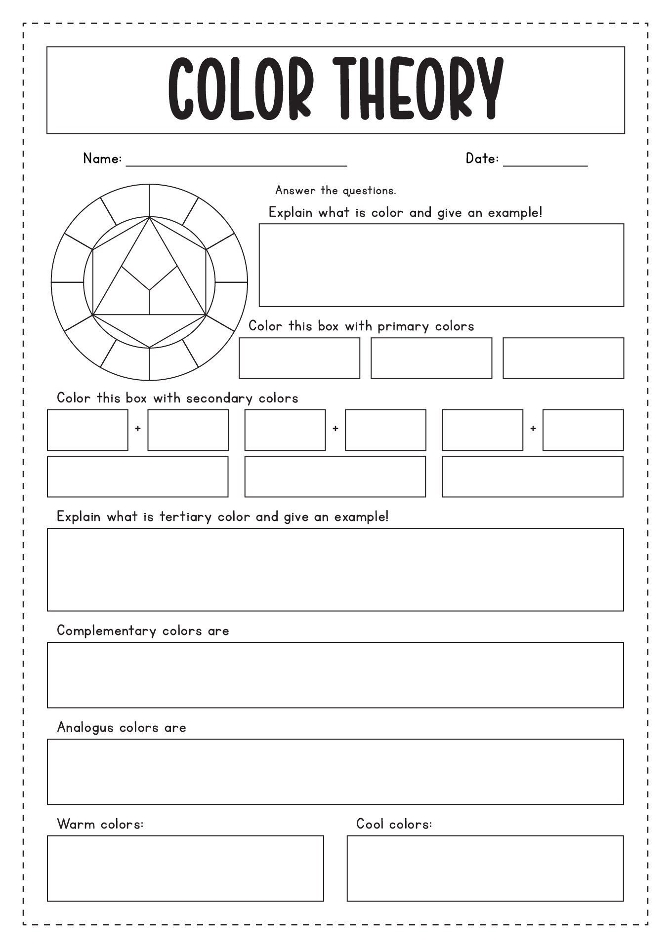 18 Color Theory Worksheets Printable Free PDF At Worksheeto