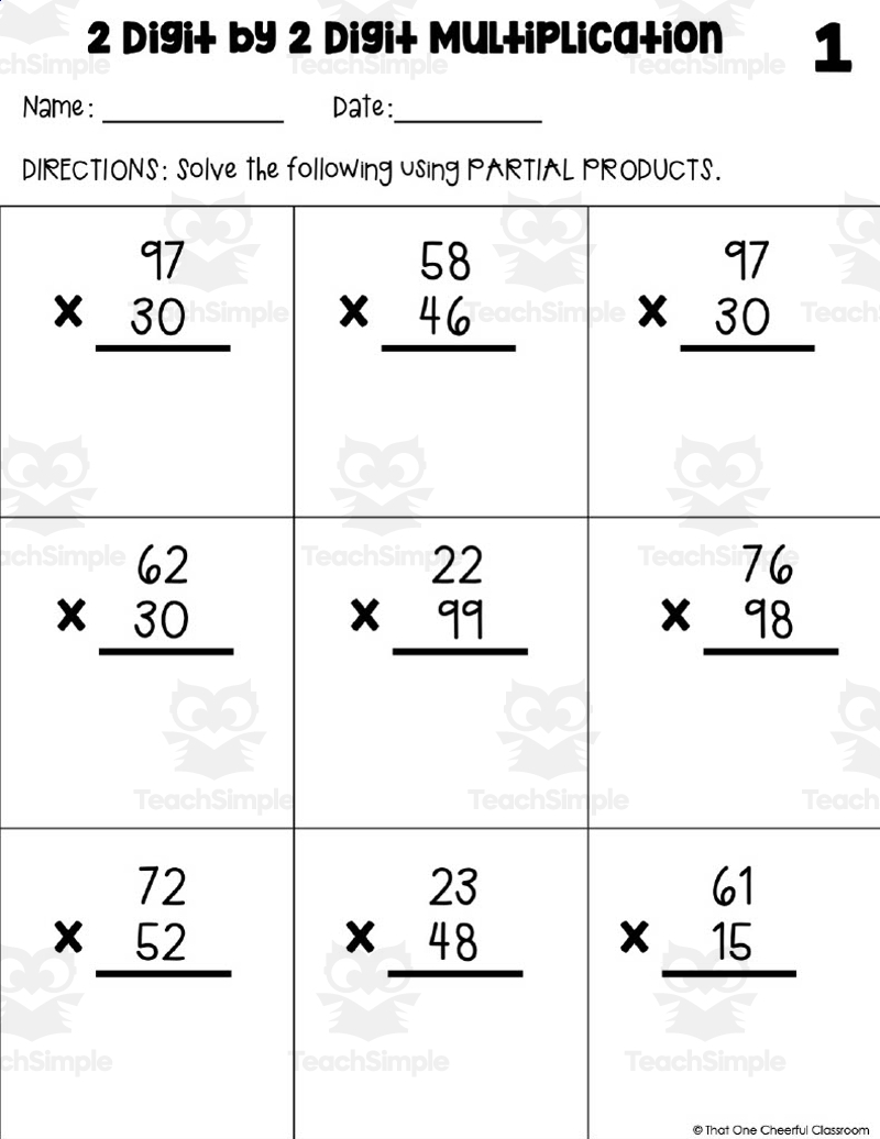 2 Digit Multiplication Worksheets For Grade 2
