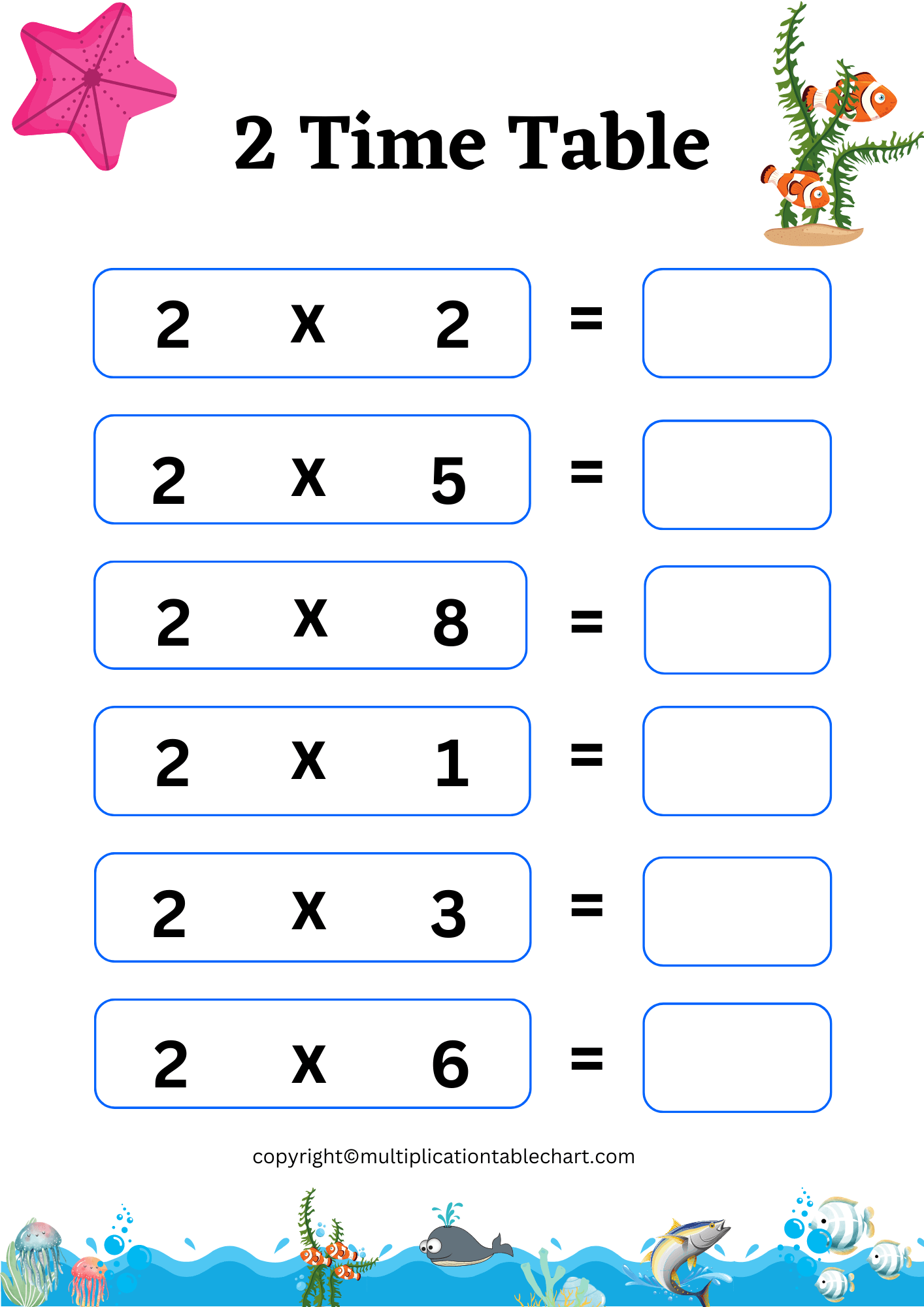 2 Times Table Worksheet 2 Multiplication Table Free PDF 2 Times Table Worksheet 2 Multiplication Table Free PDF