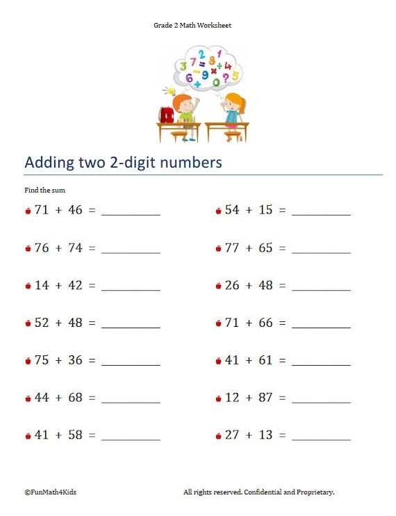 2nd grade math worksheets pdf
