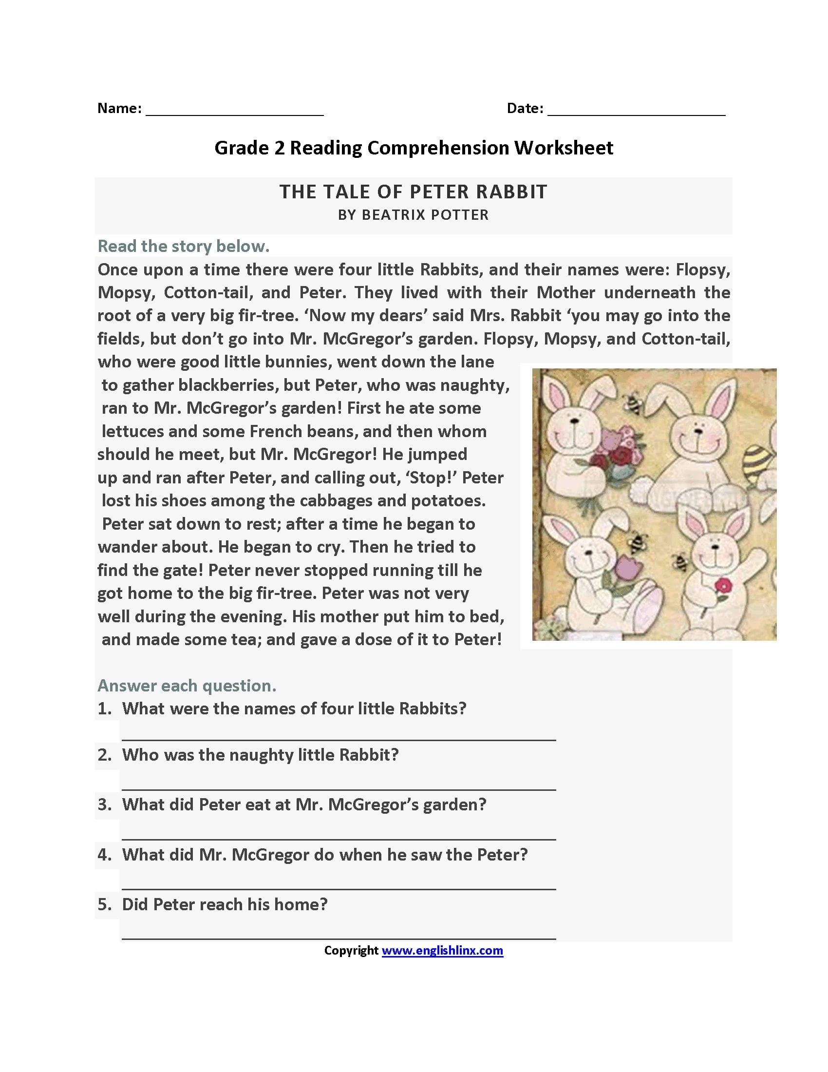 2nd Grade Reading Comprehension Worksheets Homeschool Printables