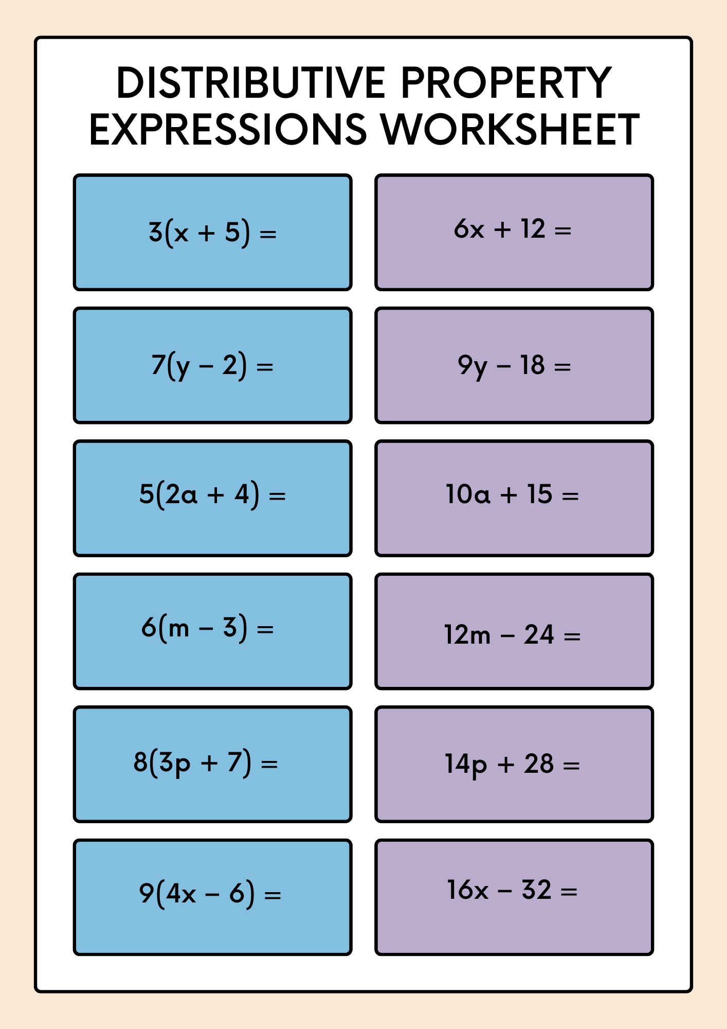 distributive property worksheets distributive property worksheets