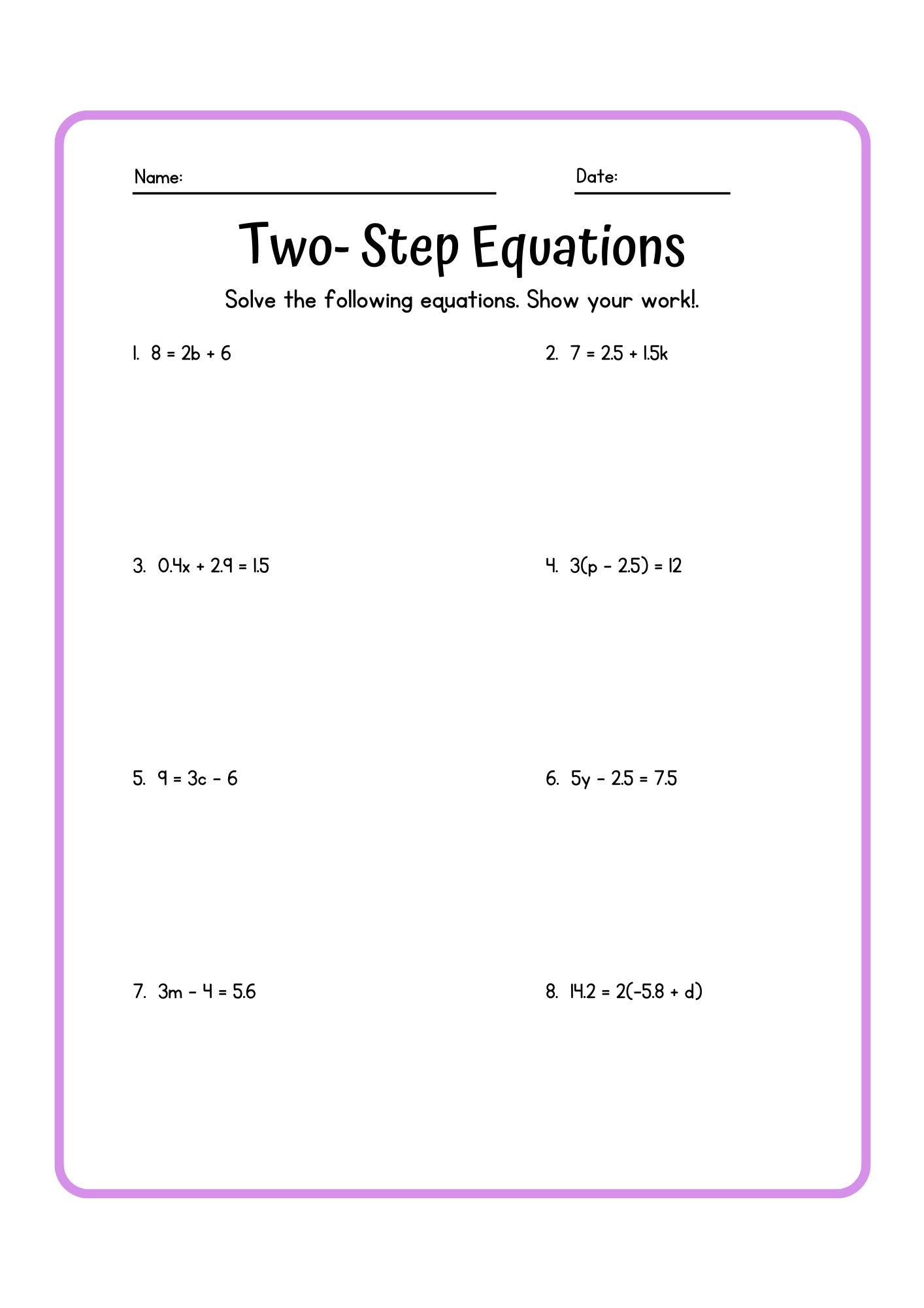 30 Two Step Equations Worksheet Samples To Download 30 Two Step Equations Worksheet Samples To Download