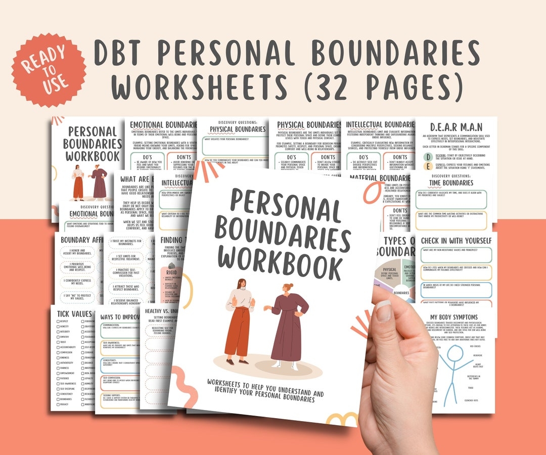 32 Personal Boundaries Worksheets DBT Therapy Workbook Healthy 32 Personal Boundaries Worksheets DBT Therapy Workbook Healthy