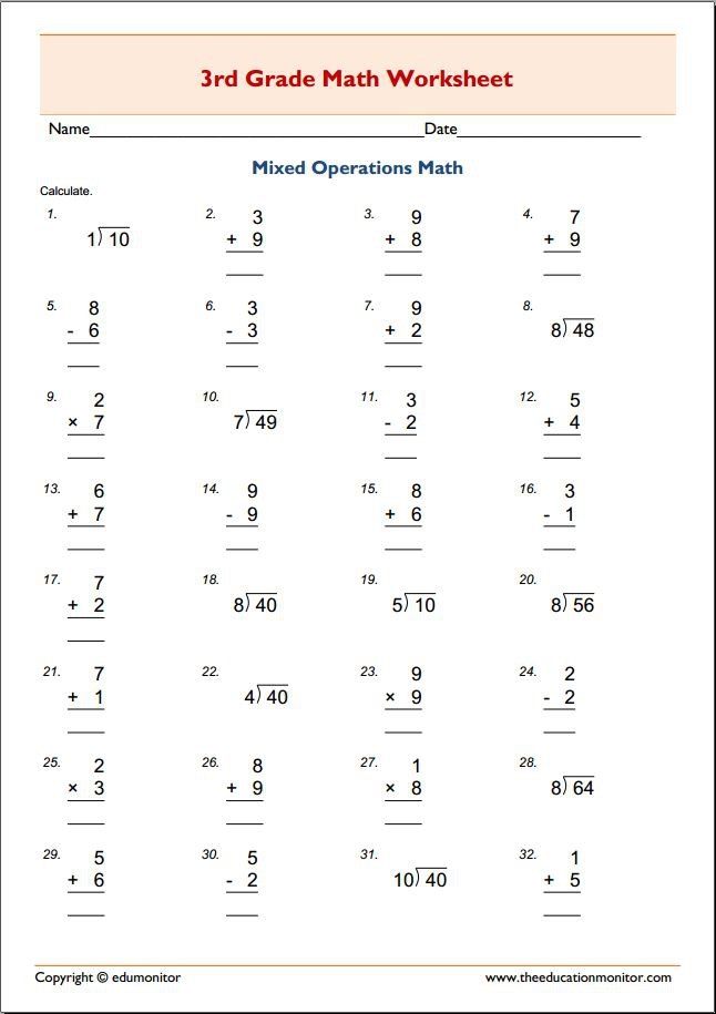 3rd Grade Printable Worksheets 99Worksheets