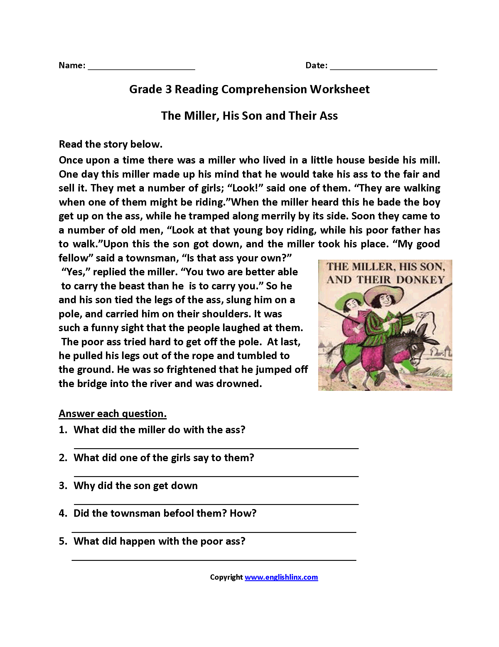 3rd Grade Reading Comprehension Worksheet Reading Comprehension 3rd Grade Reading Comprehension Worksheet Reading Comprehension