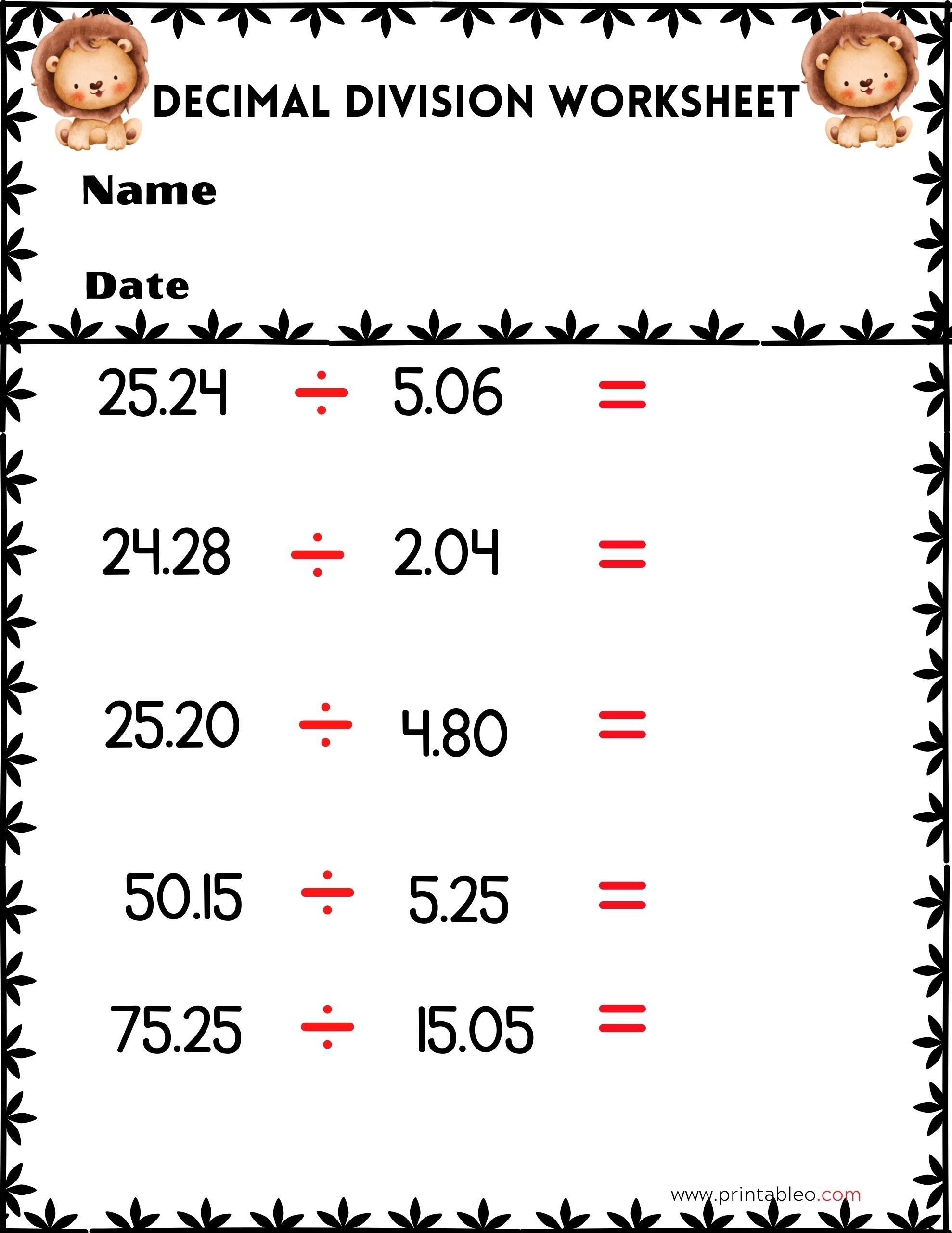 41 Decimal Division Number Worksheet With Lesson Plan 41 Decimal Division Number Worksheet With Lesson Plan