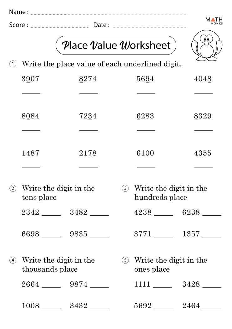 4th Grade Place Value Worksheets Grade 4 Free Printable Worksheet