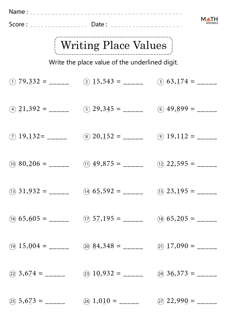 4th Grade Place Value Worksheets With Answer Key