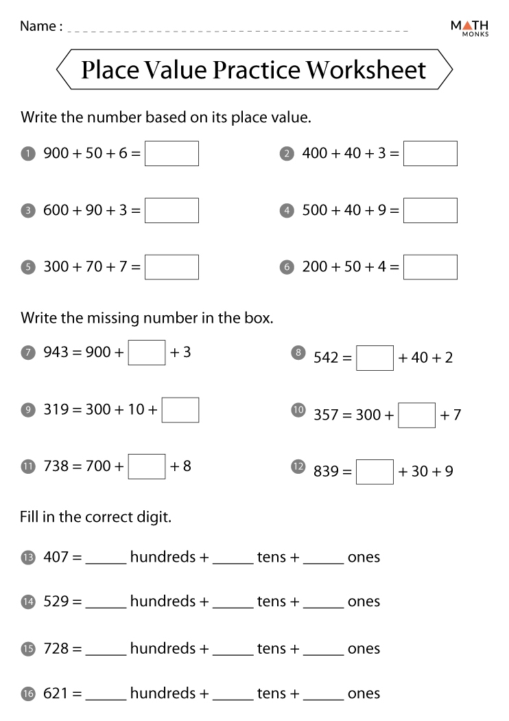 4th Grade Place Value Worksheets With Answer Key