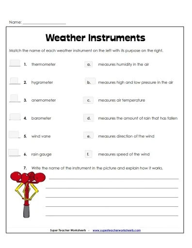 4th grade science worksheets