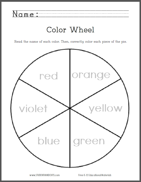 color wheel worksheet