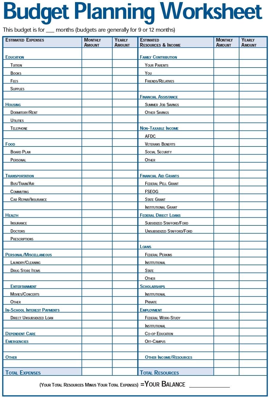 50 Money Management Worksheets Excel Word PDF TemplateArchive