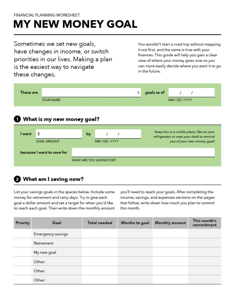 money management worksheets