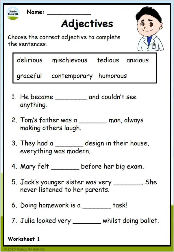 5th Grade English Worksheets