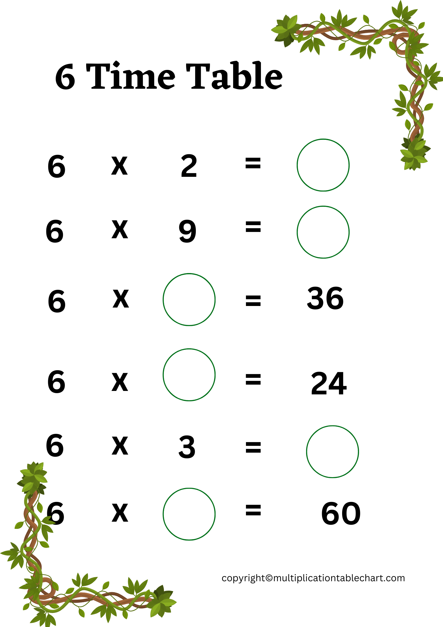 6 Times Table Worksheet 6 Multiplication Table Free PDF 6 Times Table Worksheet 6 Multiplication Table Free PDF