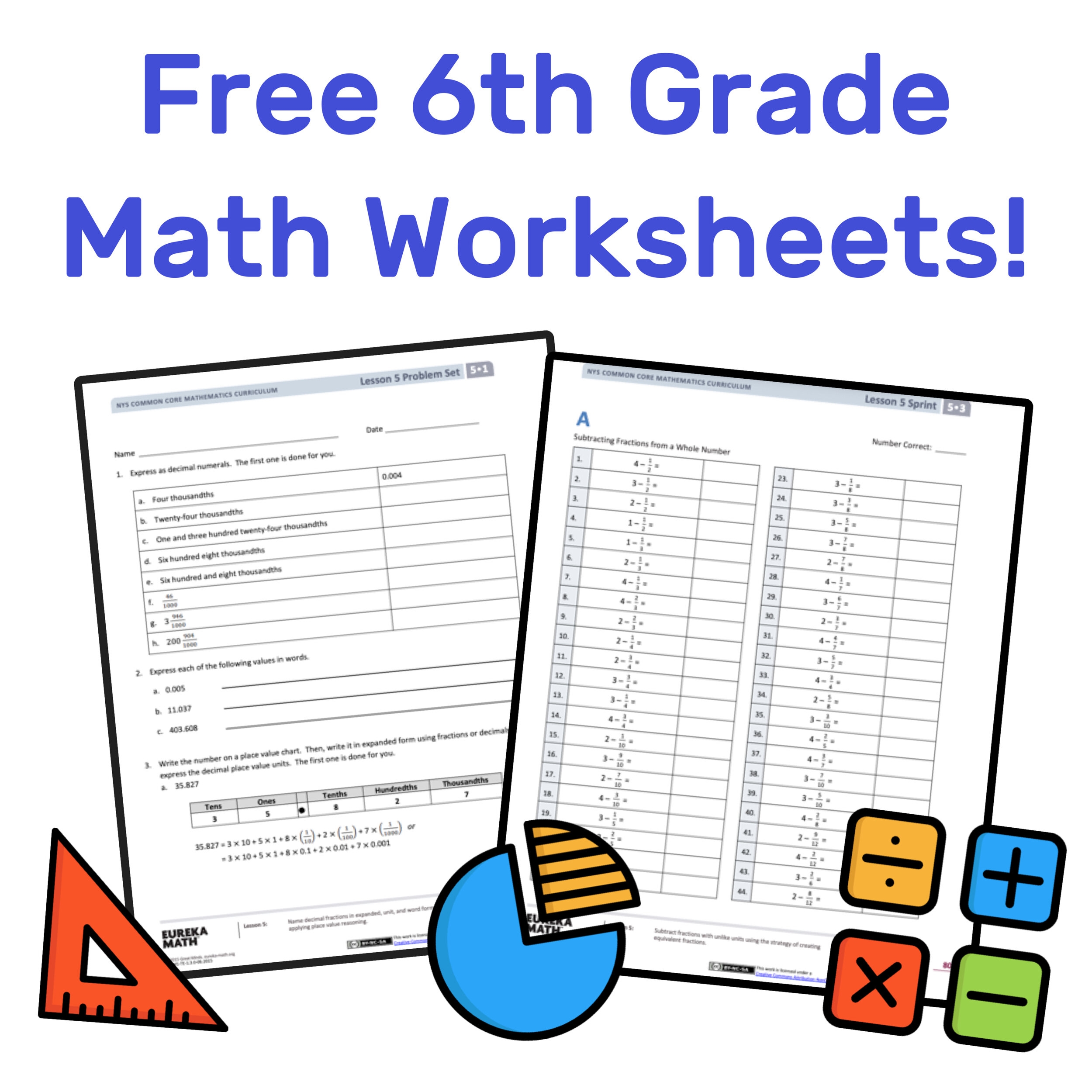 6th Grade Math Worksheets 6th Grade Math Worksheets