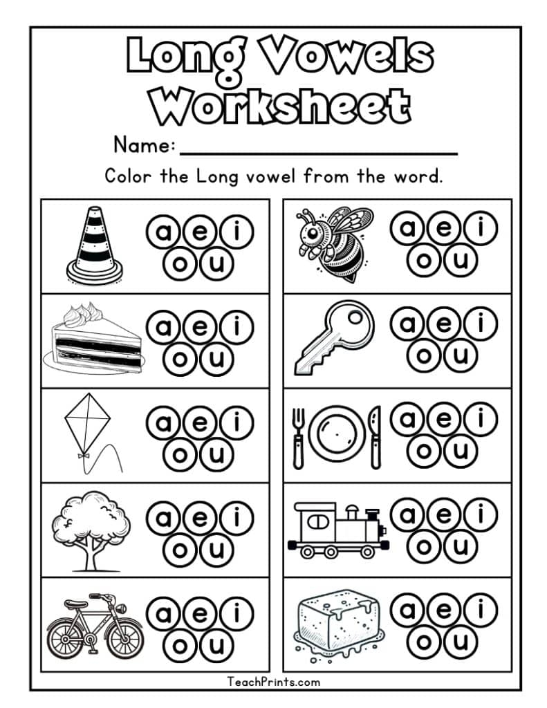 long vowel worksheets