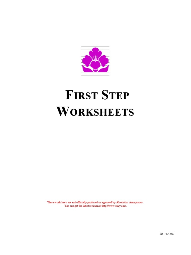 aa step one worksheet aa step one worksheet