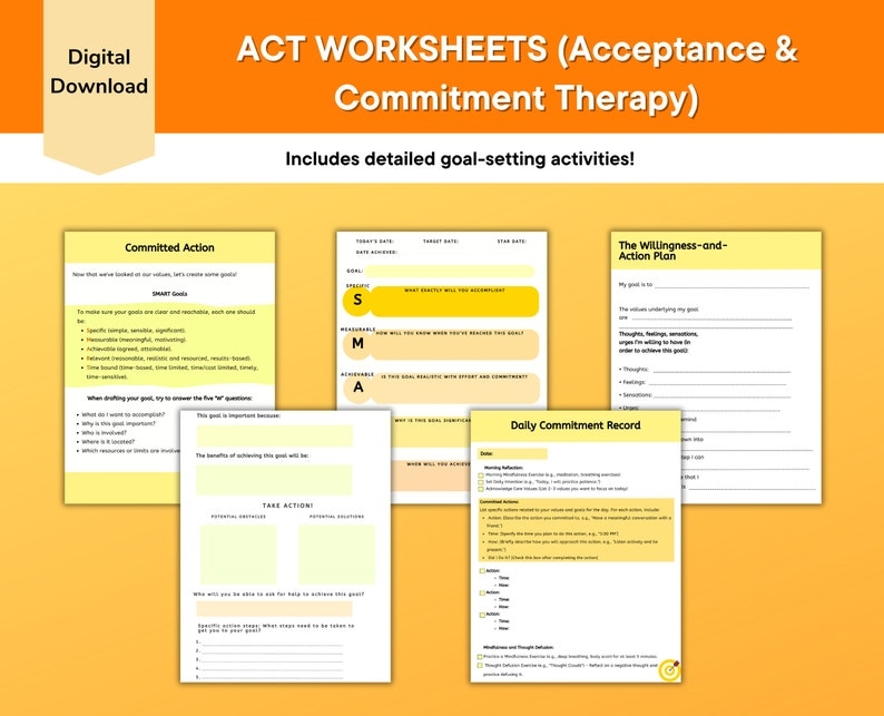 act therapy worksheets