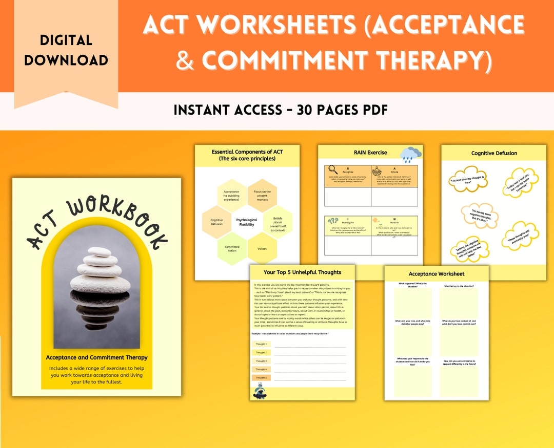 ACT Worksheets Acceptance Commitment Therapy Therapy Worksheet 