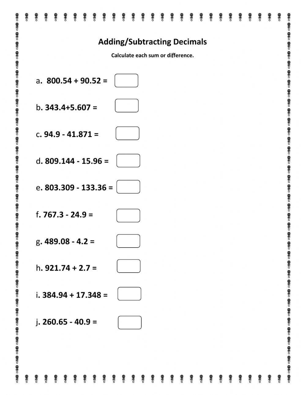 Adding And Subtracting Decimal Worksheet Worksheets Library Adding And Subtracting Decimal Worksheet Worksheets Library