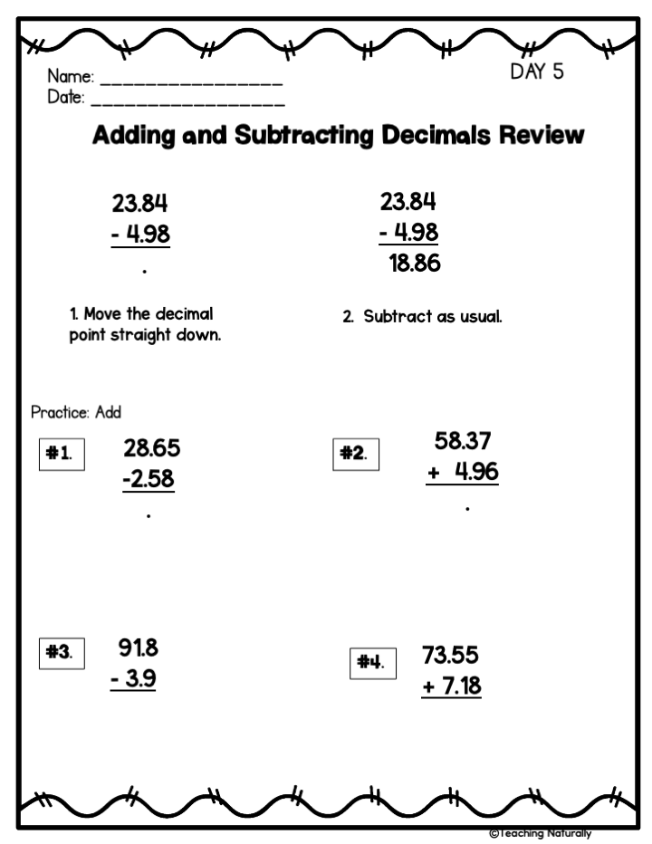 adding and subtracting decimals worksheets adding and subtracting decimals worksheets