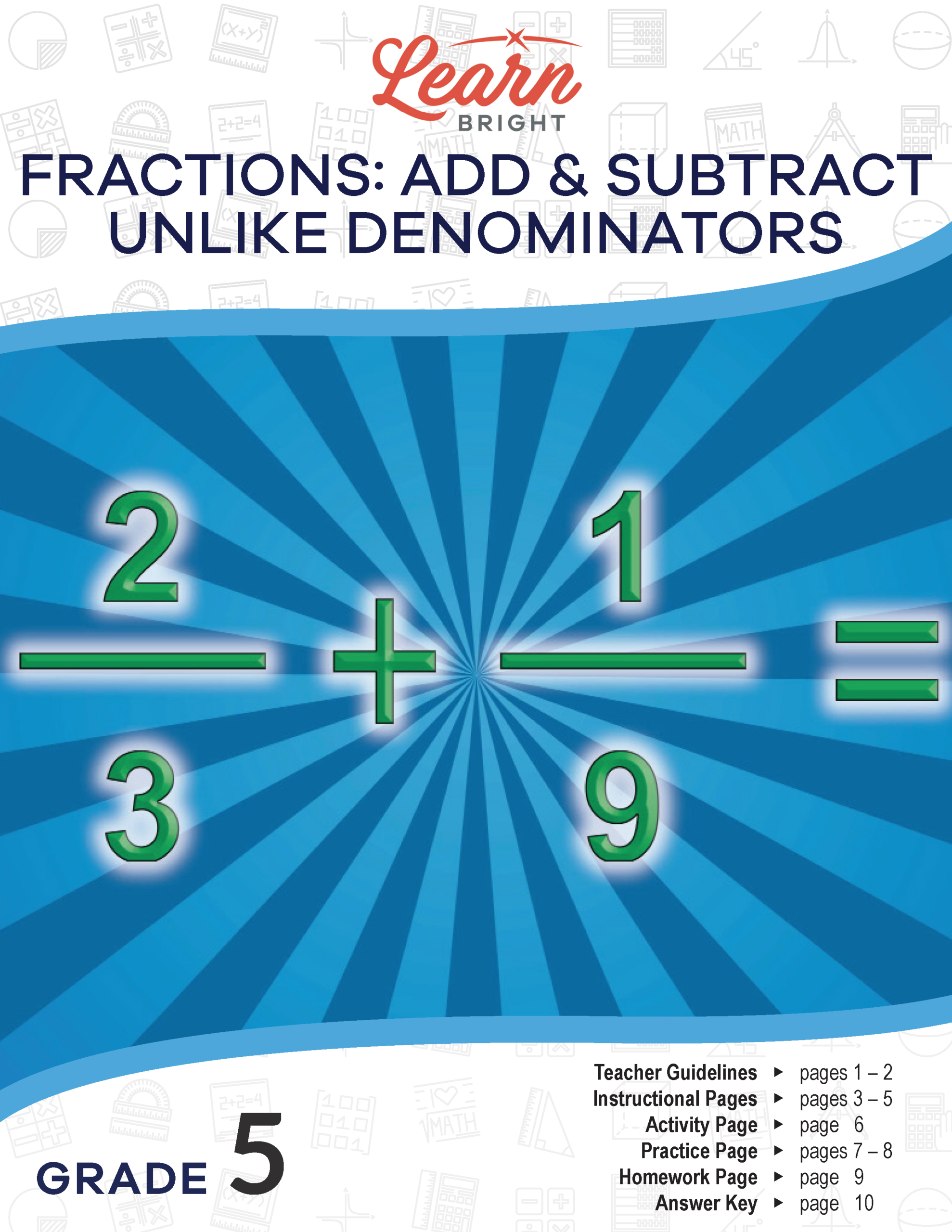 adding and subtracting unlike fractions worksheets