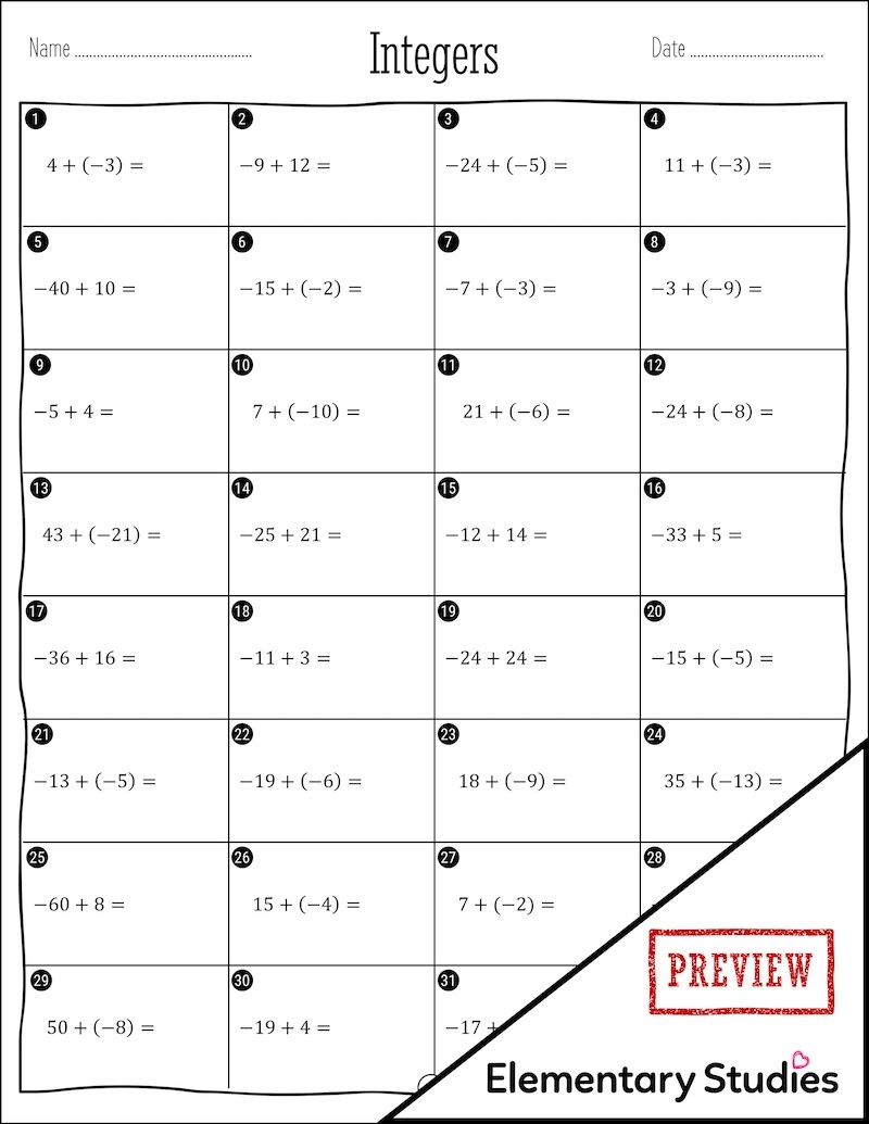 Adding And Subtracting Integers Worksheets Worksheets Library Adding And Subtracting Integers Worksheets Worksheets Library