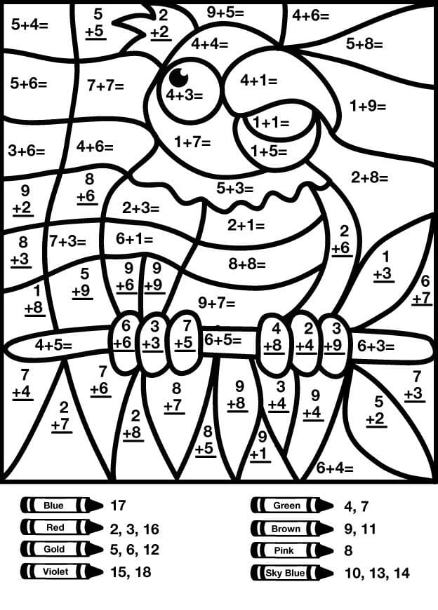color by number math worksheets