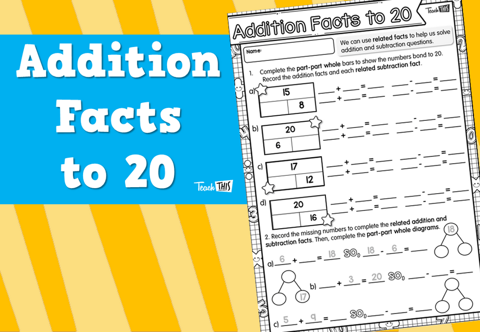 addition to 20 worksheets addition to 20 worksheets