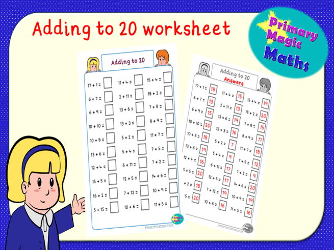 Addition To 20 Worksheet Teaching Resources Addition To 20 Worksheet Teaching Resources