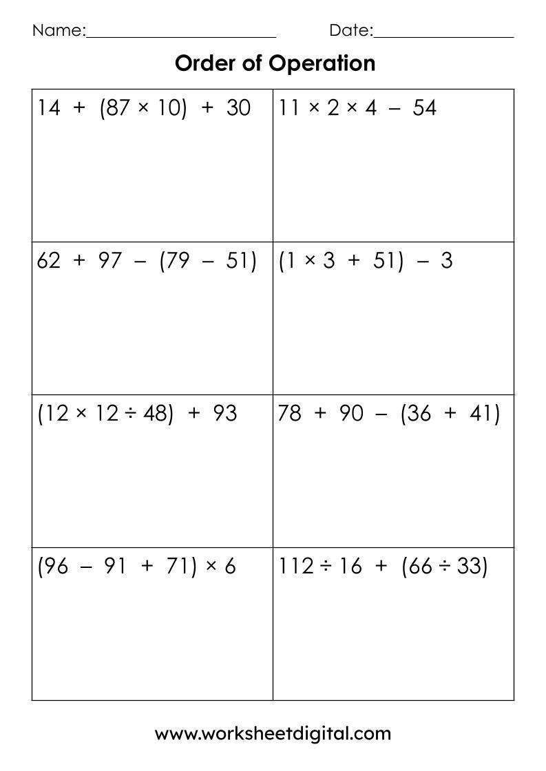 Algebra Order Of Operation Worksheet Digital Worksheets Library Algebra Order Of Operation Worksheet Digital Worksheets Library