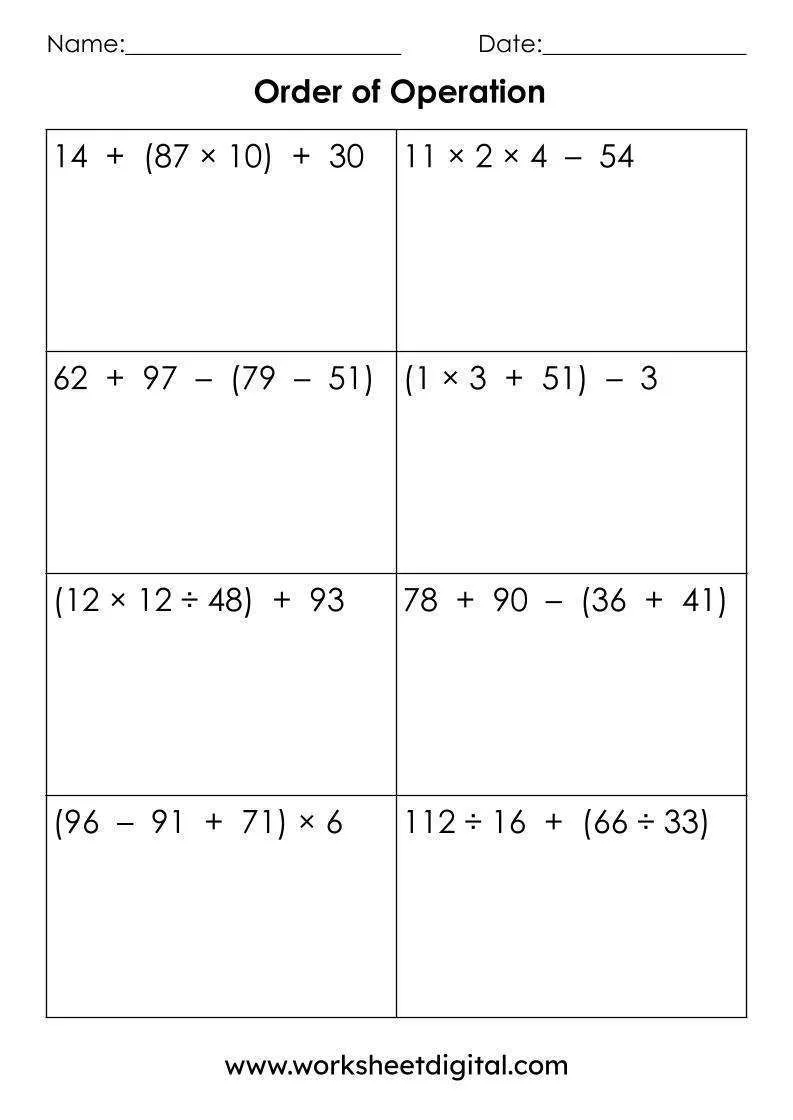 Algebra Order Of Operation Worksheet Digital Worksheets Library Algebra Order Of Operation Worksheet Digital Worksheets Library