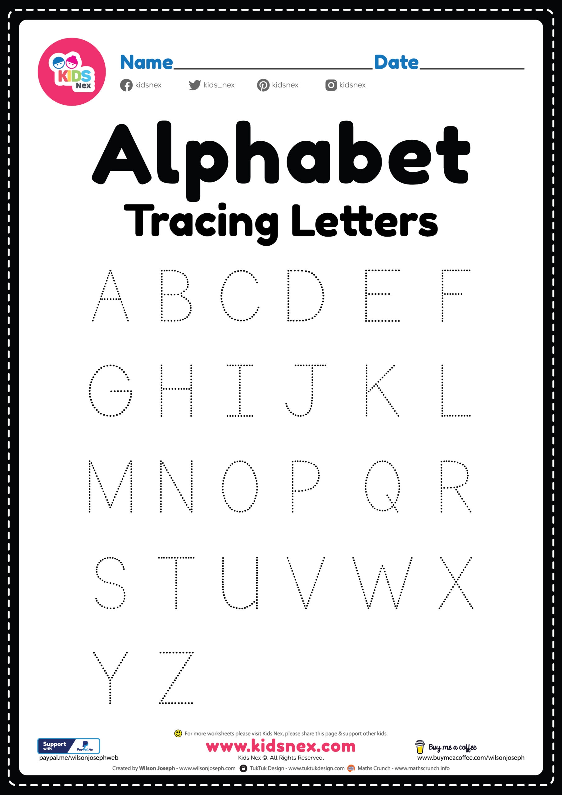 tracing the alphabet worksheet