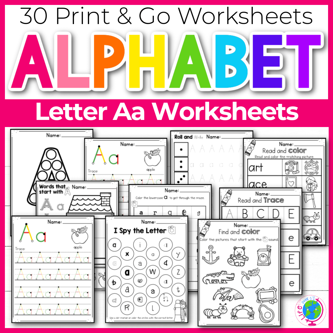 Alphabet Worksheets Letter A Life Over C 39 s Club