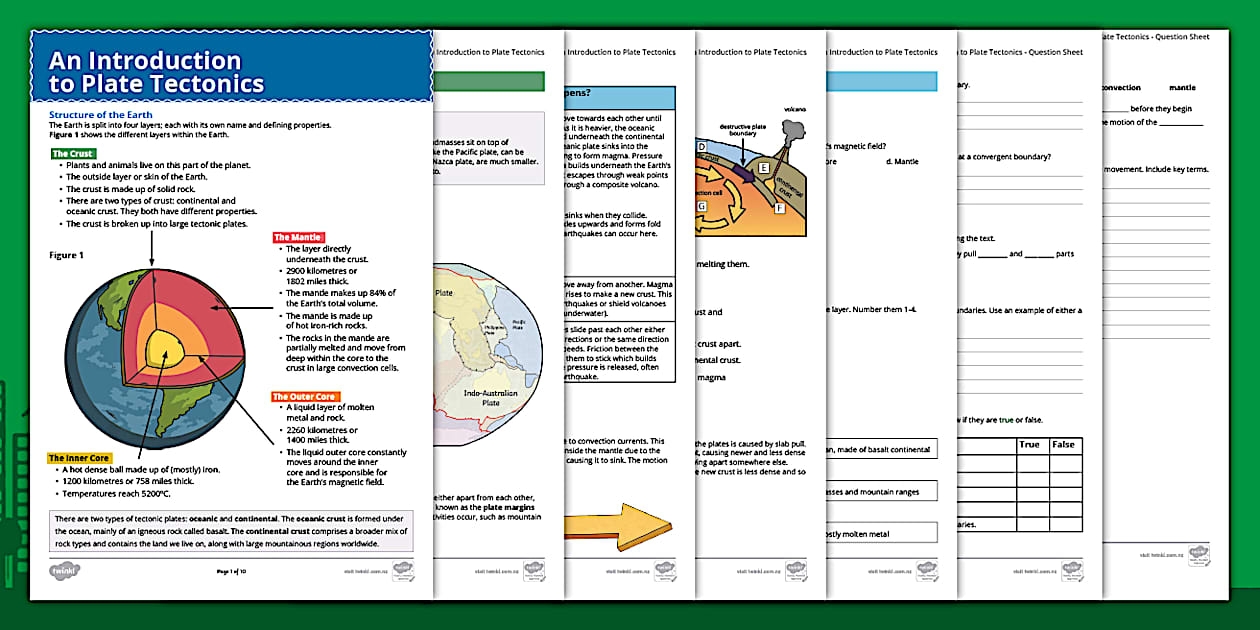 An Introduction To Plate Tectonics Fact File And Worksheet An Introduction To Plate Tectonics Fact File And Worksheet