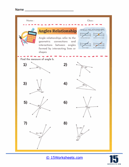 Angle Relationships Worksheets 15 Worksheets