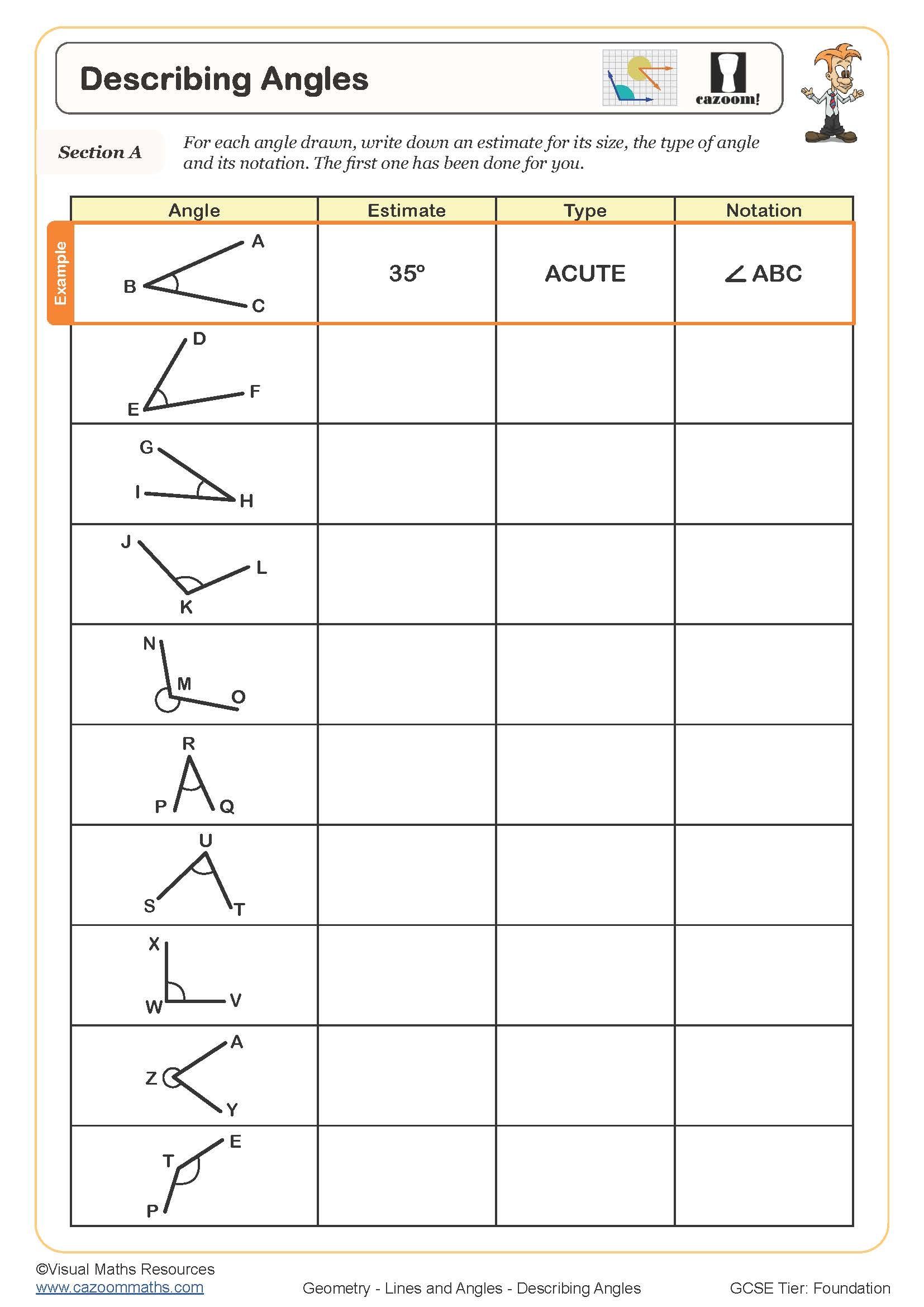 Angle Worksheets Practice And Learn Geometry With Engaging Exercises