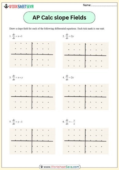 AP Calc Slope Fields Worksheet