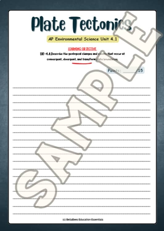 AP Environmental Science Unit 4 1 Plate Tectonics Worksheet CER AP Environmental Science Unit 4 1 Plate Tectonics Worksheet CER