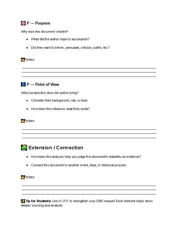 AP Histoty HIPP Document Analysis Worksheet By George Vosinas TPT AP Histoty HIPP Document Analysis Worksheet By George Vosinas TPT