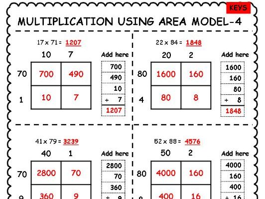 Area Model Multiplication Worksheets Worksheets Library