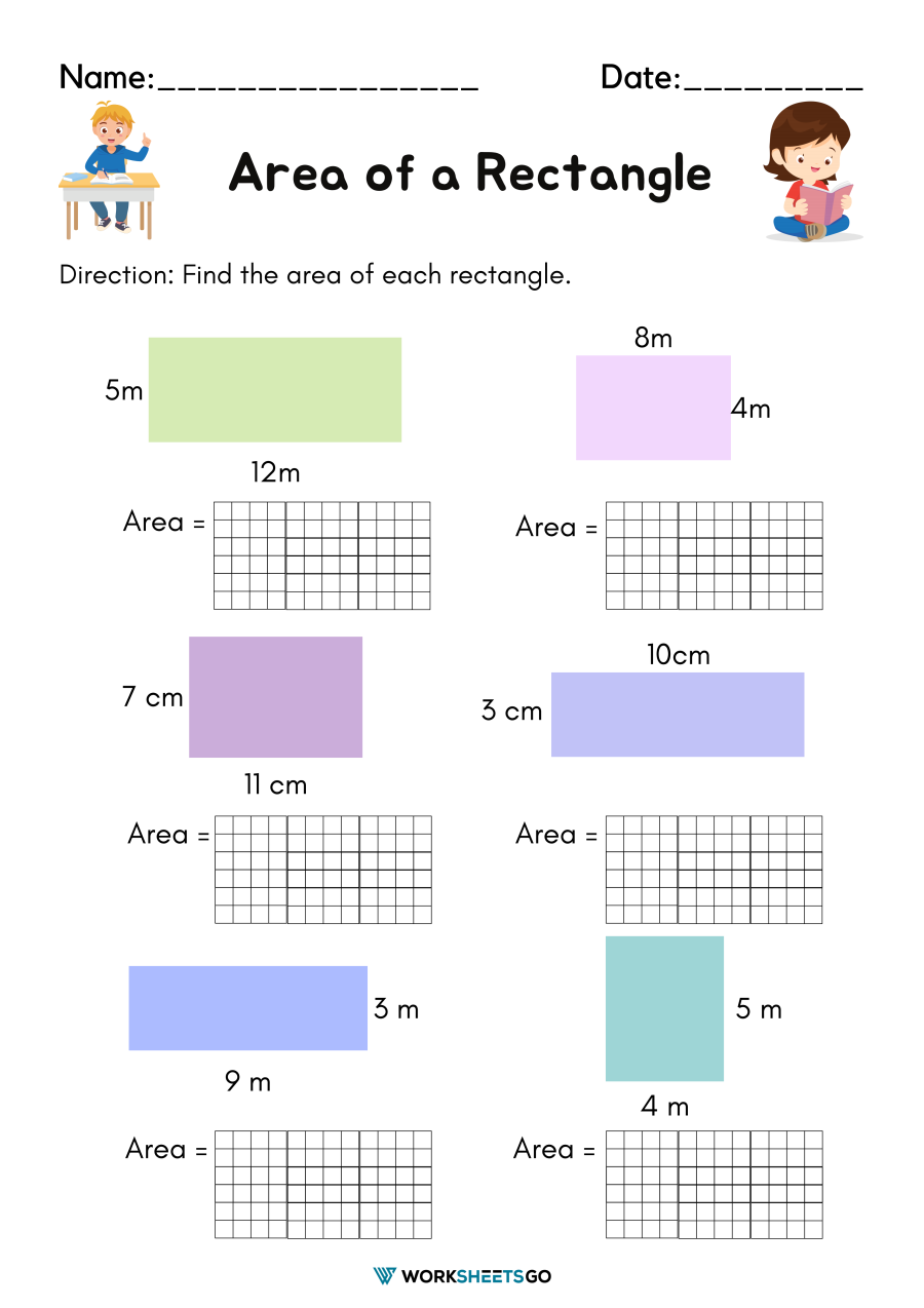 Area Of A Rectangle Worksheets WorksheetsGO Area Of A Rectangle Worksheets WorksheetsGO