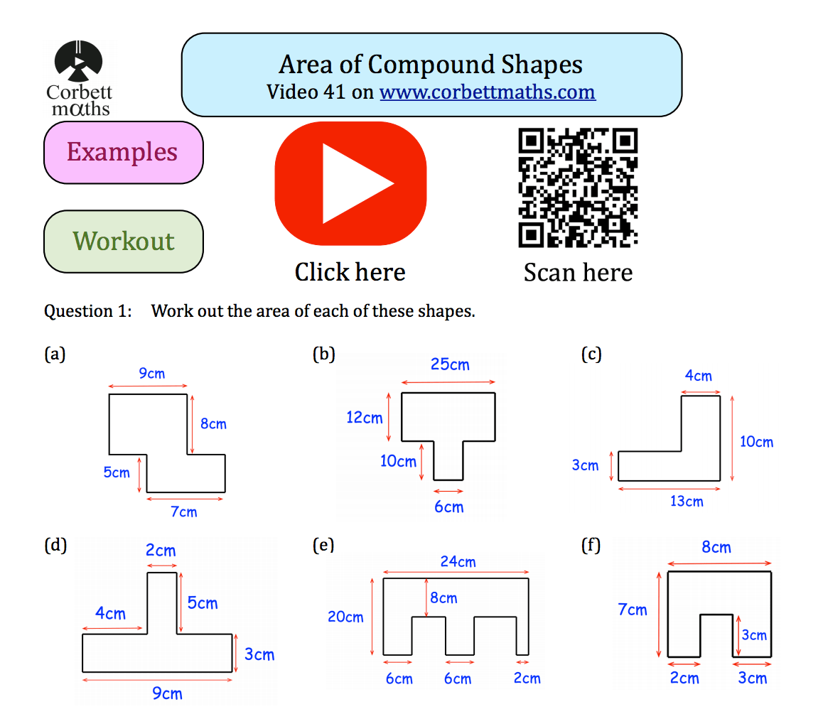 area of compound figures worksheet