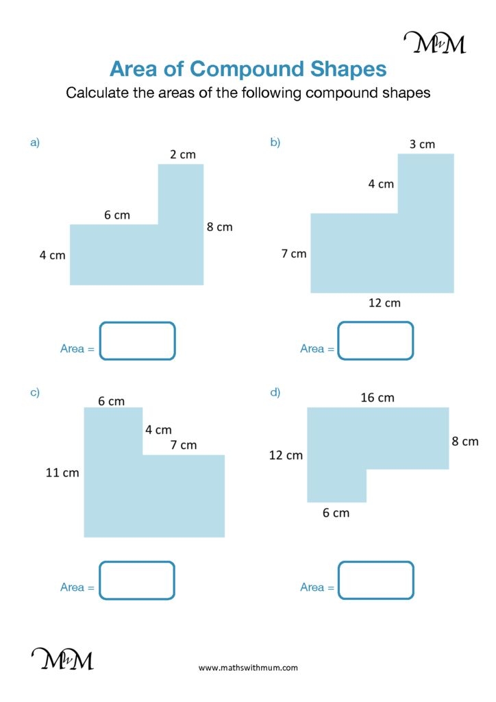 Area Of Compound Shapes Worksheet Pdf