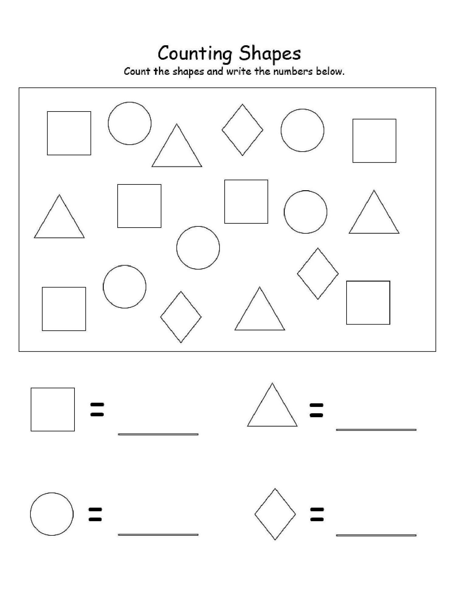 Basic Shapes Worksheets For Preschool 101 Activity